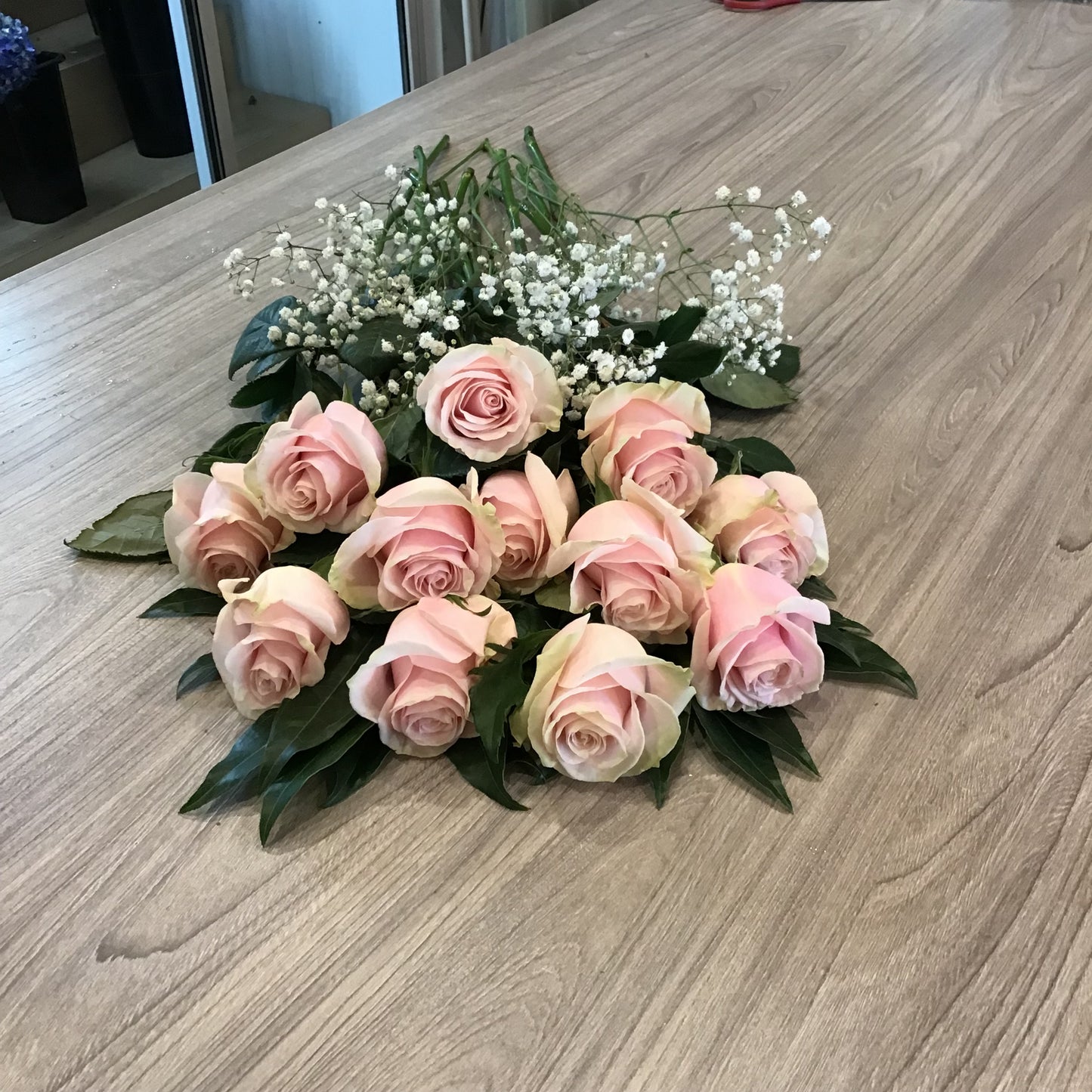 RB02 - Pink Roses, Long Stem